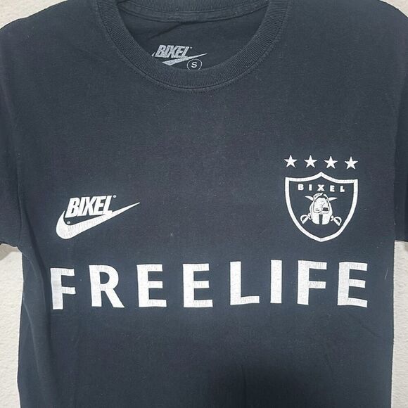 Bixel Mens Free Life Los Angeles Raiders Short Sleeve Cotton Shirt Size S - Picture 2 of 6